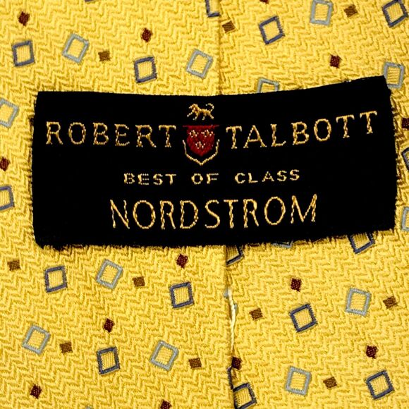 Robert Talbott Best of Class T Tie Square Geometric Gold Yellow Silk Nordstrom - Picture 3 of 10